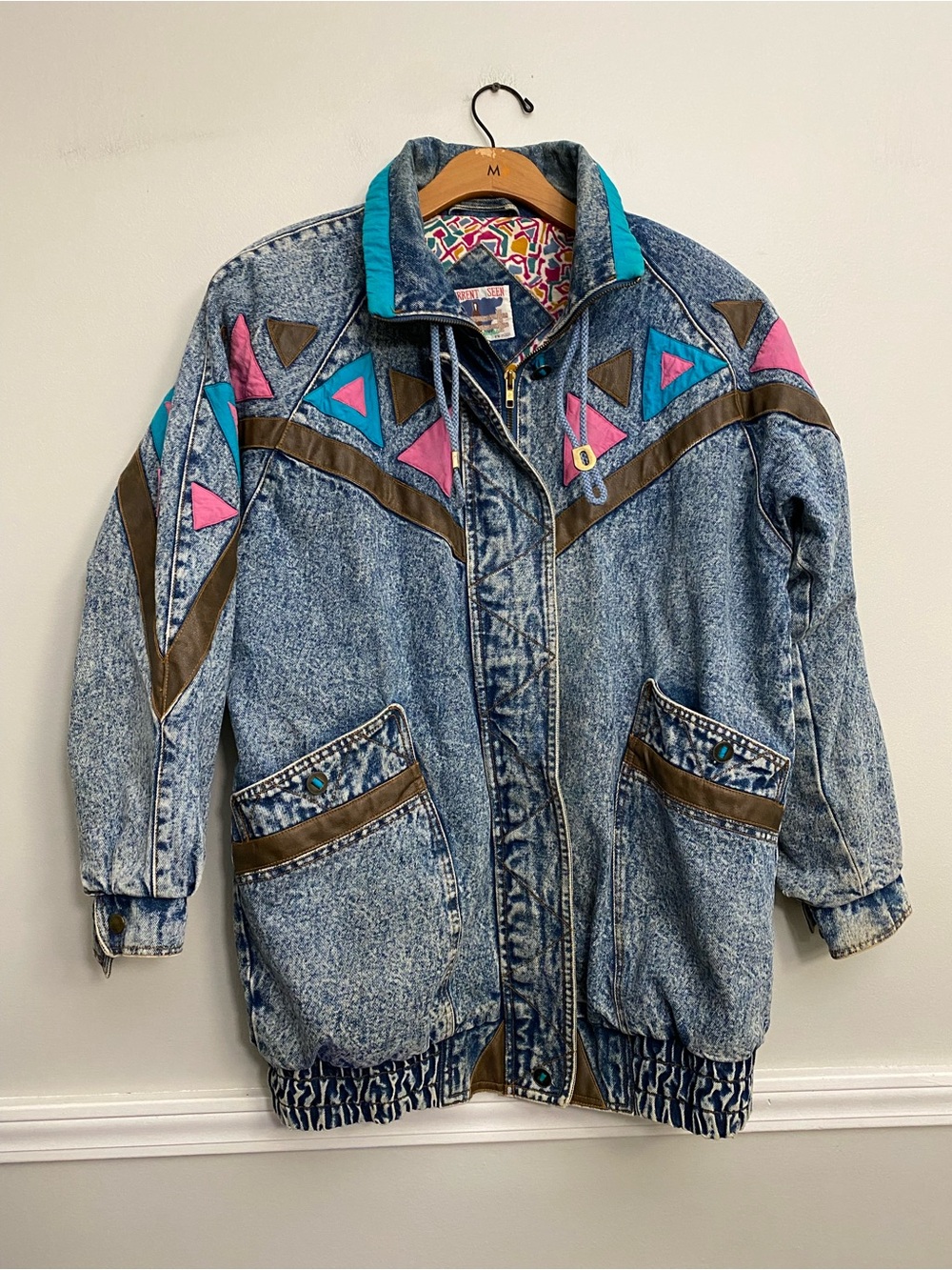 Vintage 80s Acid Wash Denim Western Jacket - M